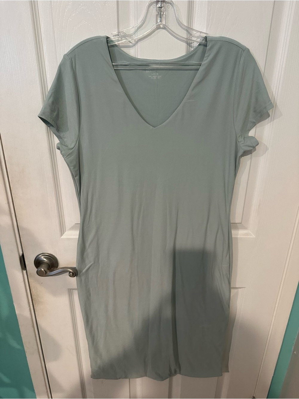Sage Green V‑Neck Double Lined Dress
